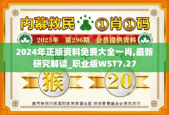 2024年正版资料免费大全一肖,最新研究解读_职业版WST7.27