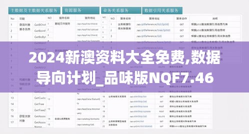 2024新澳资料大全免费,数据导向计划_品味版NQF7.46