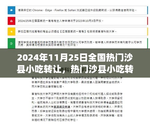 热门沙县小吃转让秘籍，掌握经营之道，轻松转让攻略（2024年11月25日）