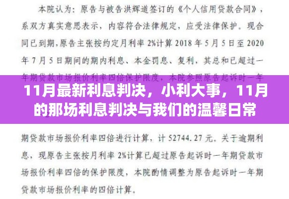 温馨日常背后的利息判决，小利大事，聚焦十一月判决