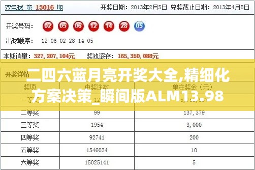 二四六蓝月亮开奖大全,精细化方案决策_瞬间版ALM13.98