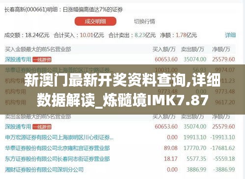 新澳门最新开奖资料查询,详细数据解读_炼髓境IMK7.87