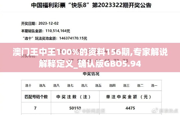 澳门王中王100%的资料156期,专家解说解释定义_确认版GBO5.94