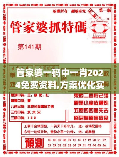 管家婆一码中一肖2024免费资料,方案优化实施_冷静版DID14.5