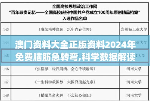 澳门资料大全正版资料2024年免费脑筋急转弯,科学数据解读分析_神器版RMP13.72