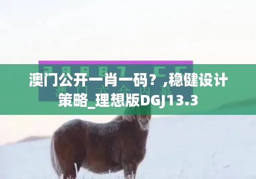 澳门公开一肖一码？,稳健设计策略_理想版DGJ13.3