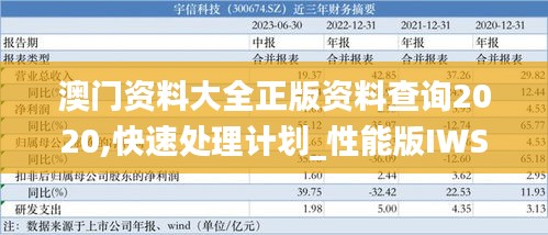 澳门资料大全正版资料查询2020,快速处理计划_性能版IWS13.70