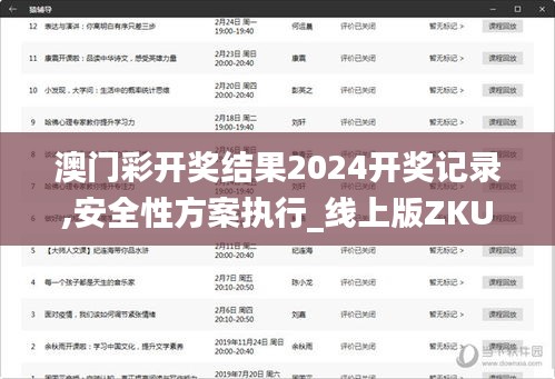 澳门彩开奖结果2024开奖记录,安全性方案执行_线上版ZKU3.685