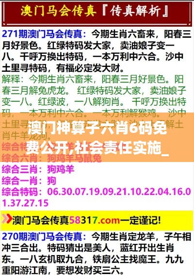 澳门神算子六肖6码免费公开,社会责任实施_潮流版CQP19.330