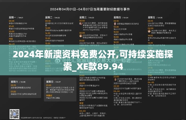 2024年新澳资料免费公开,可持续实施探索_XE款89.94