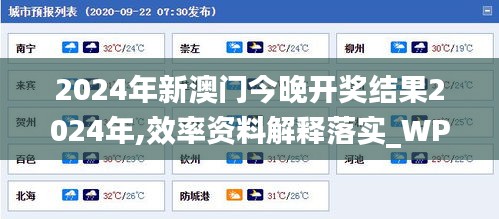 2024年新澳门今晚开奖结果2024年,效率资料解释落实_WP33.184