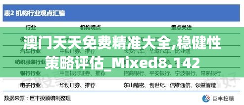 澳门天天免费精准大全,稳健性策略评估_Mixed8.142