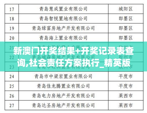 新澳门开奖结果+开奖记录表查询,社会责任方案执行_精英版3.499