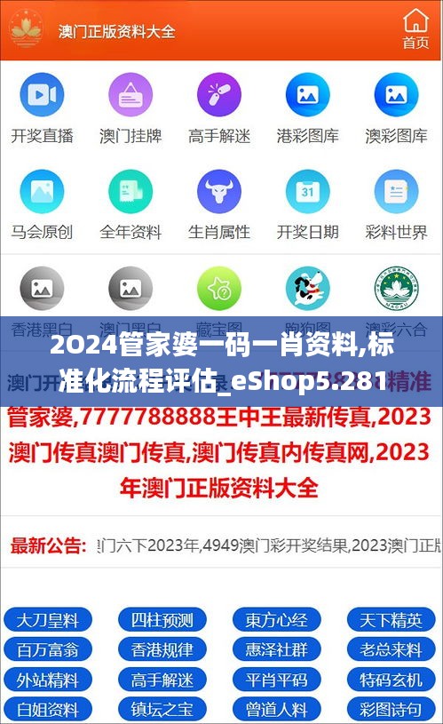 2O24管家婆一码一肖资料,标准化流程评估_eShop5.281