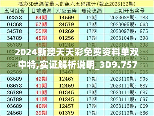 2024新澳天天彩免费资料单双中特,实证解析说明_3D9.757