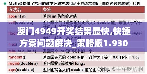 澳门4949开奖结果最快,快捷方案问题解决_策略版1.930