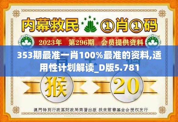 353期最准一肖100%最准的资料,适用性计划解读_D版5.781