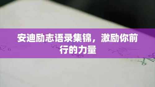 安迪励志语录集锦，激励你前行的力量