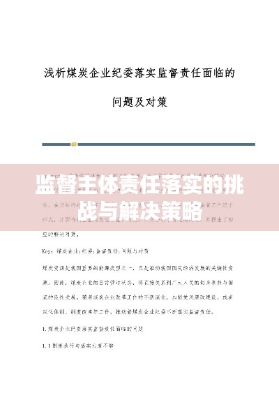 监督主体责任落实的挑战与解决策略