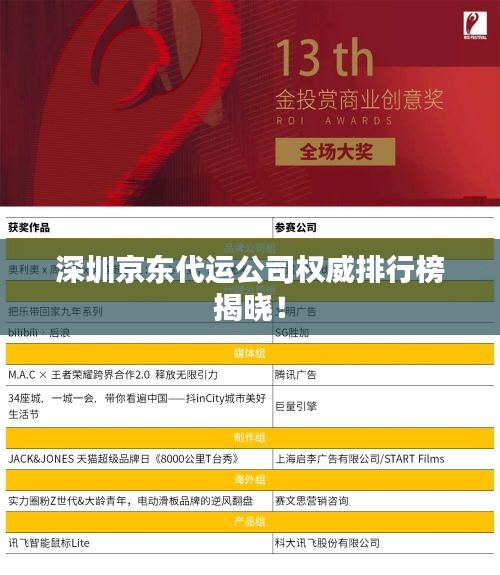 深圳京东代运公司权威排行榜揭晓！