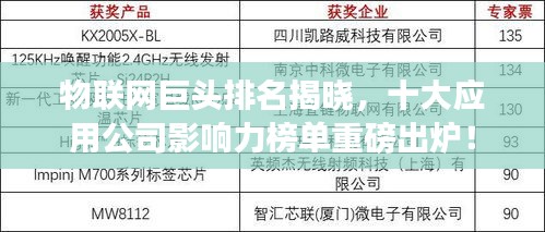 物联网巨头排名揭晓，十大应用公司影响力榜单重磅出炉！