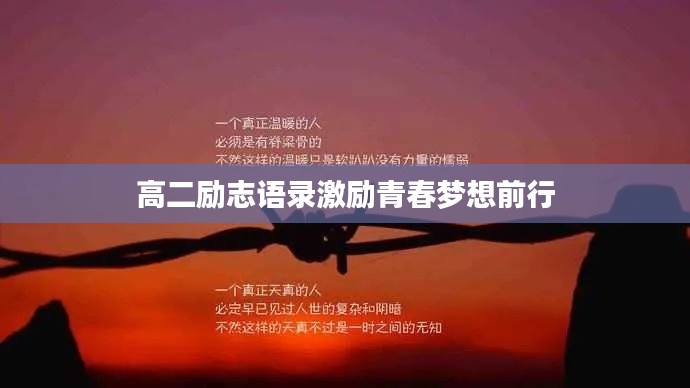 高二励志语录激励青春梦想前行